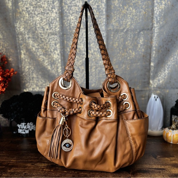 Michael Kors Braided Astor Grommet Satchel EUC - Picture 1 of 14